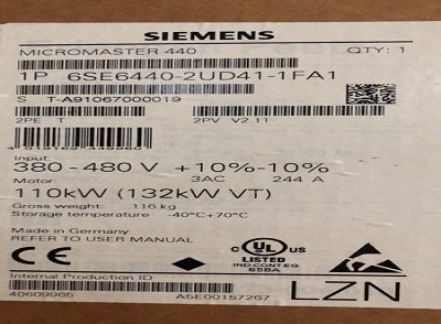 SIEMENS/西門子6SE6440-2UD41-1FA1變頻器